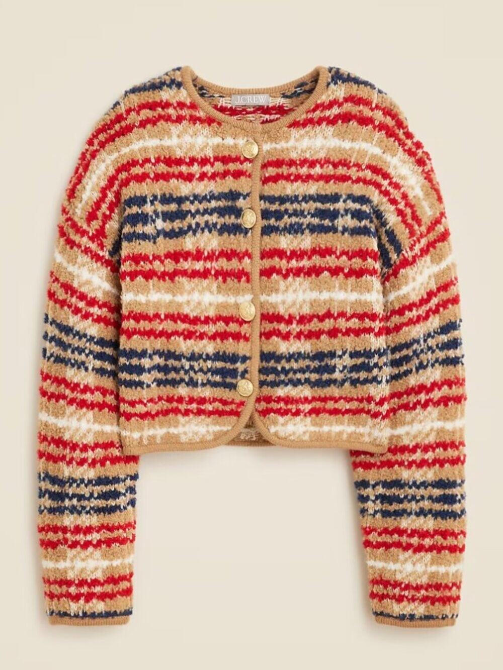 J. Crew Sweater Lady Jacket in Plaid Bouclé Yarn